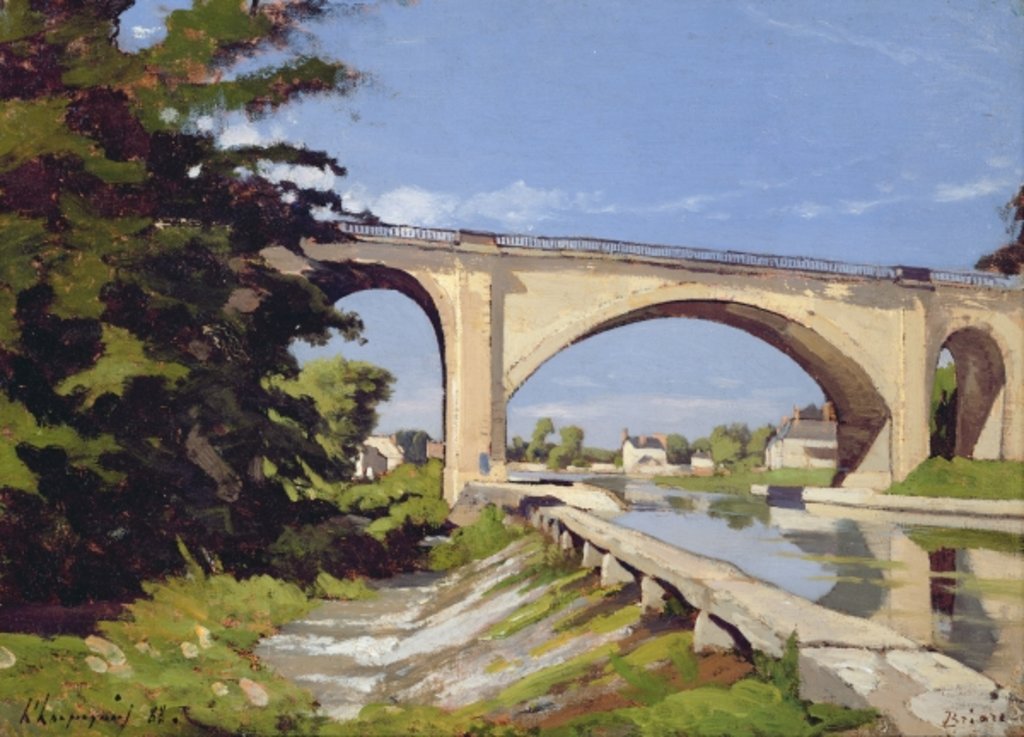 Detail of Le Pont Canal a Briare, 1888 by Henri-Joseph Harpignies