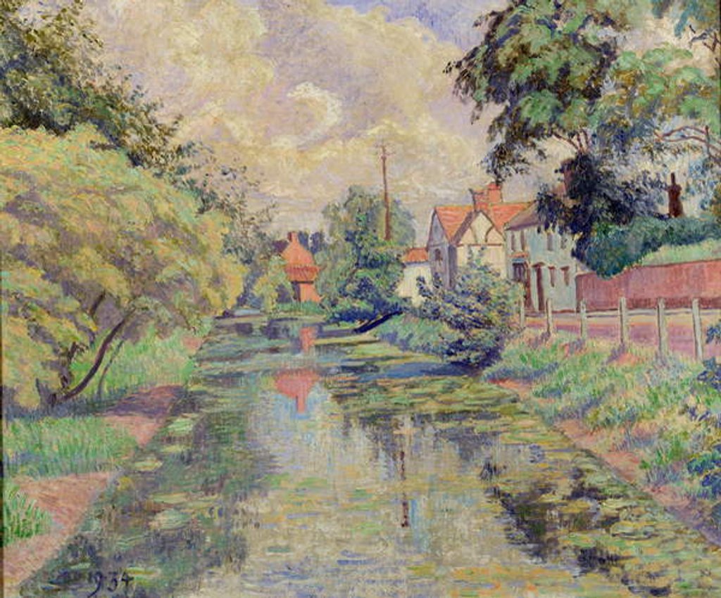 Detail of The Millstream, Stratford St. Mary, 1934 by Lucien Pissarro