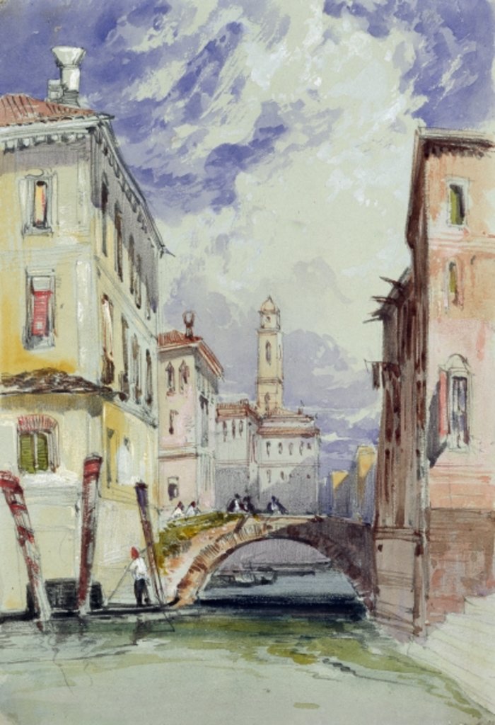 Detail of A Side Canal, Venice, 1892 by William Callow