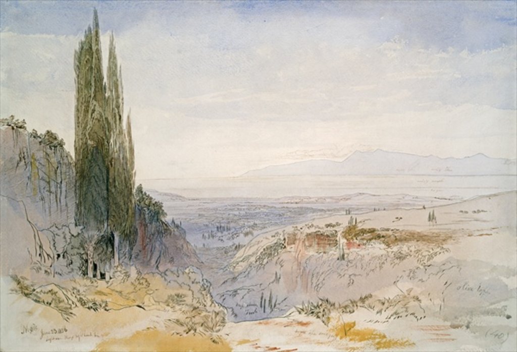 Detail of Corfu, Nimphes, 1856 by Edward Lear