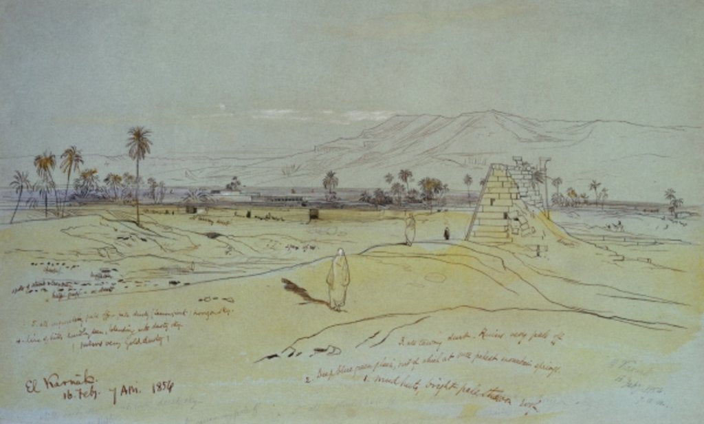 Detail of El Karnak, 1854 by Edward Lear