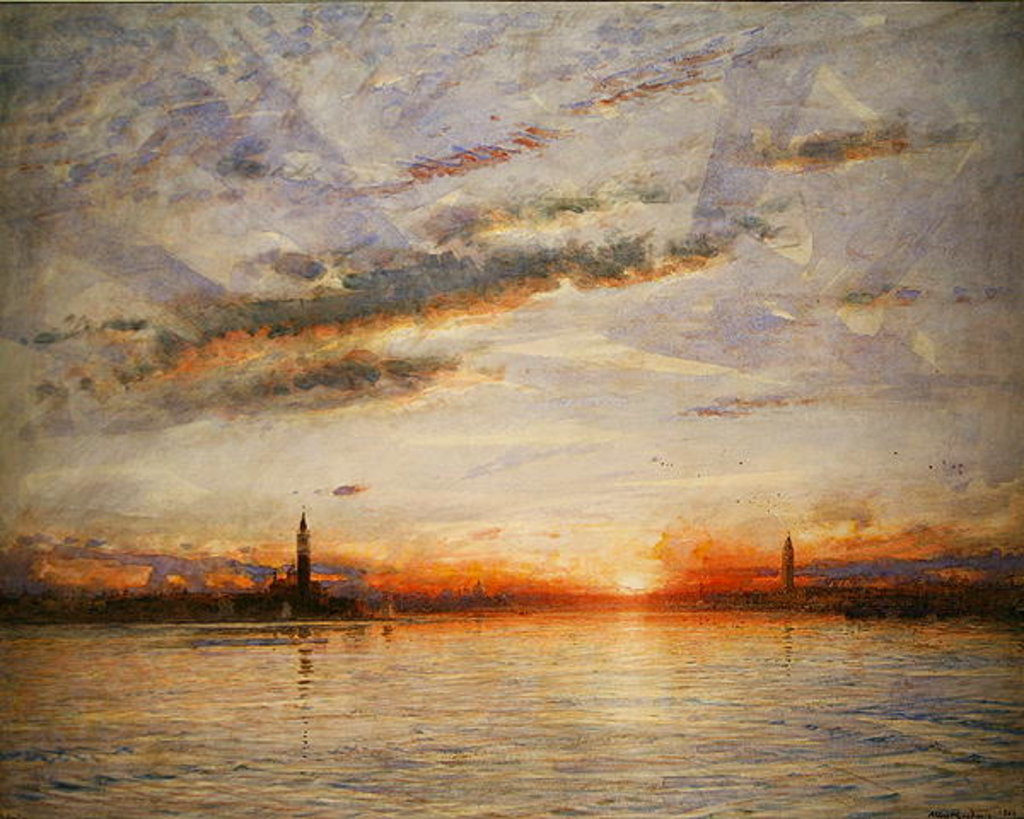 Detail of Sunset, Venice, 1902 by Albert Goodwin