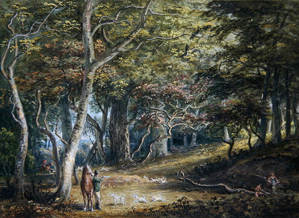 Detail of A Scene in Windsor Forest by Paul Sandby