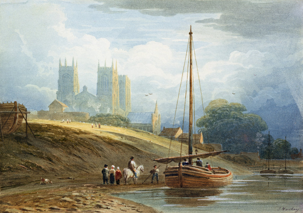 Detail of York Minster from near the Ship Builders by John Varley