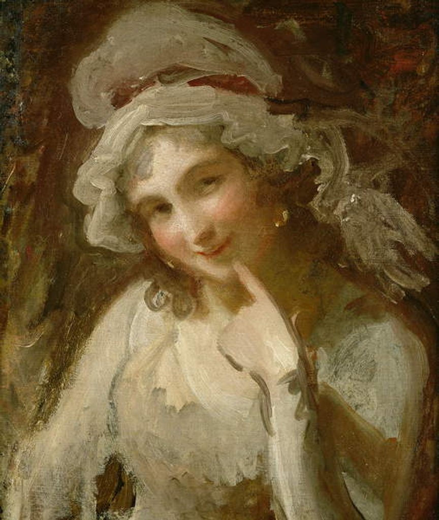 Detail of Study of a Smiling Young Woman by George Romney