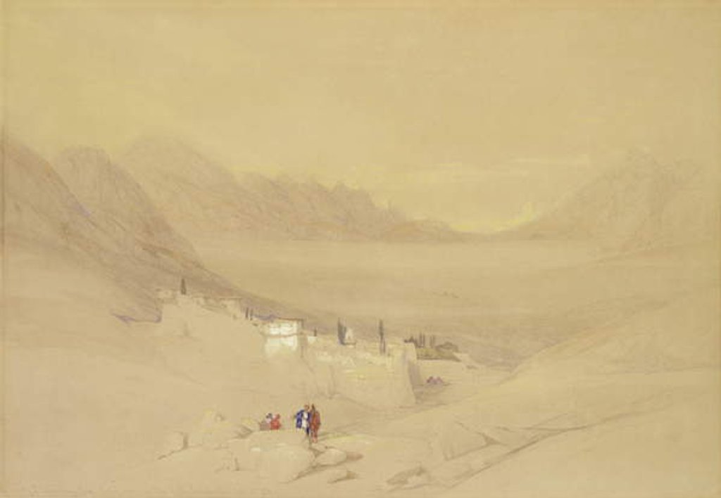 Detail of The Convent of St. Catherine, Mount Sinai, looking towards the Plain of the Encampment, 1839 by David Roberts