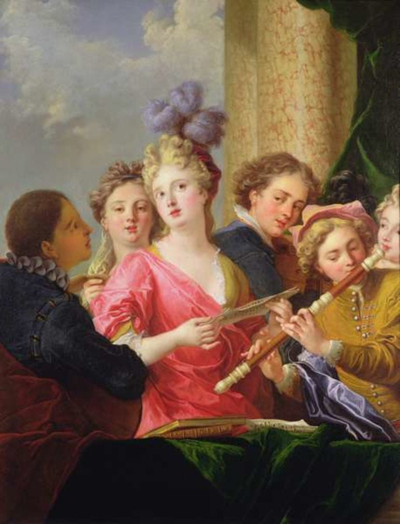 Detail of A Music Party by Philippe Mercier