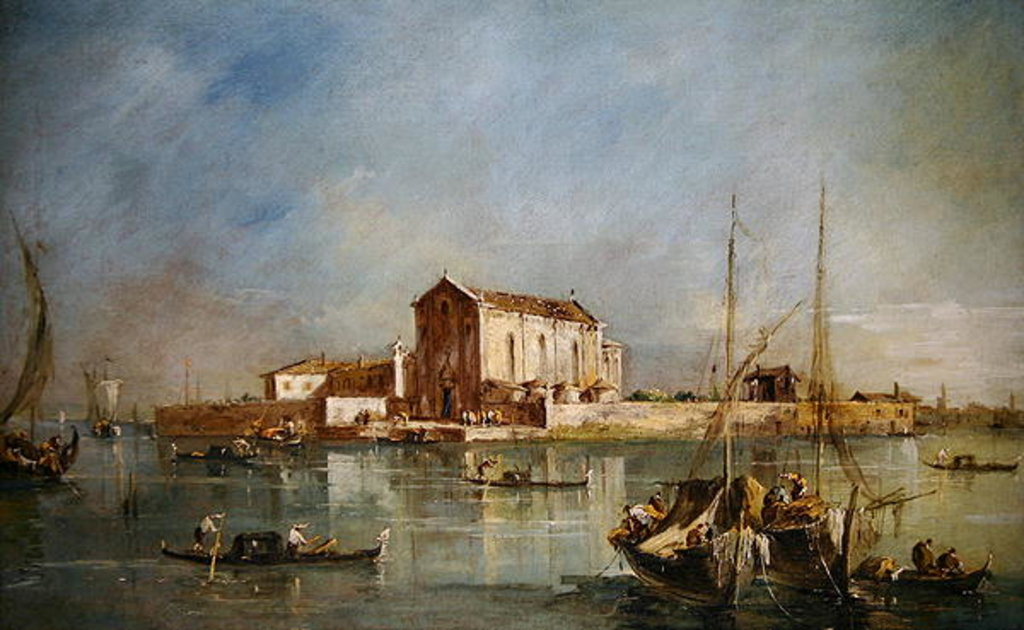 Detail of The Island of San Cristoforo della Pace, Murano by Francesco Guardi