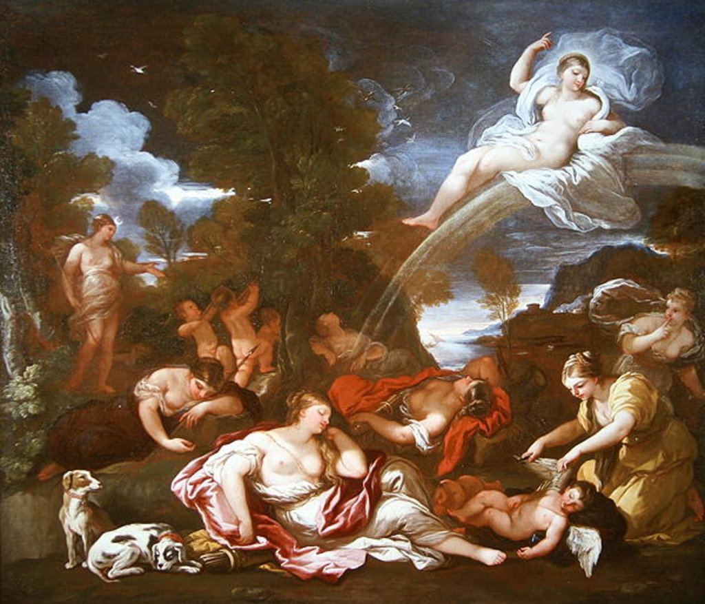 Detail of The Disarming of Cupid by Luca Giordano