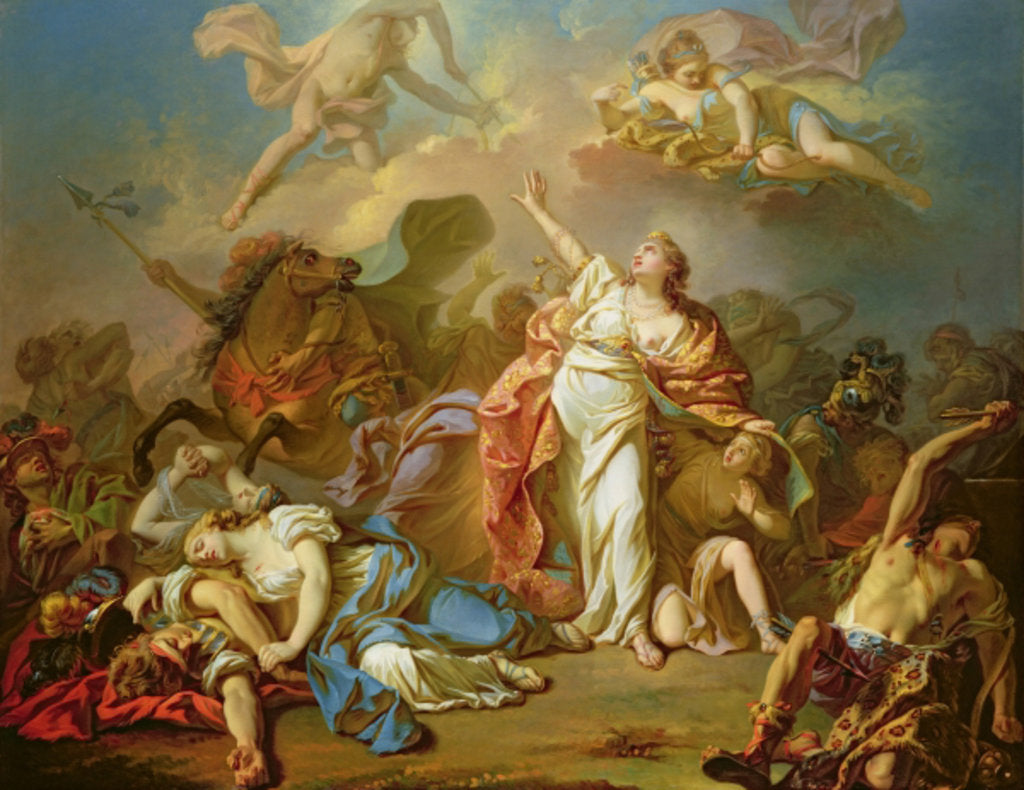 Detail of Apollo and Diana attacking the Children of Niobe by Jacques Louis David