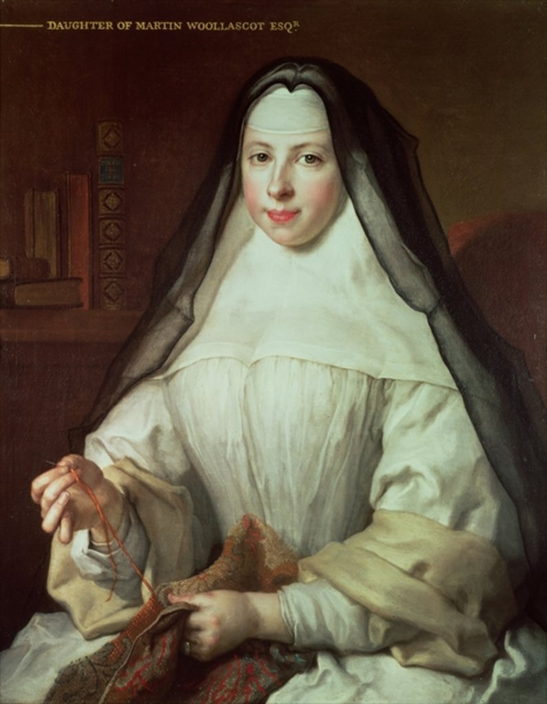 Detail of Frances Woollascot, an Augustinian nun by Nicolas de Largilliere