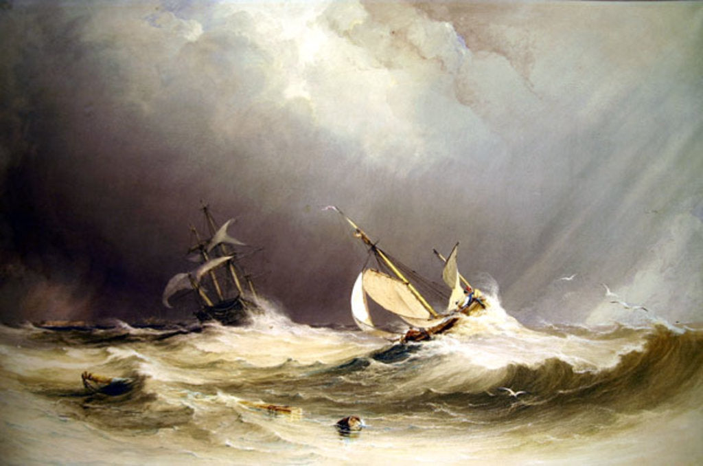 Detail of Shipping off Portsmouth by Anthony Vandyke Copley Fielding