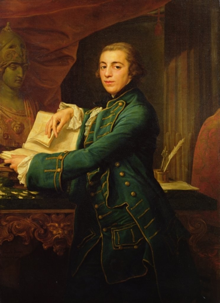 Detail of John Crewe, c.1762 by Pompeo Girolamo Batoni