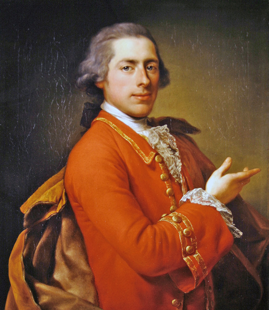 Detail of Portrait of Francis William Skipwith, 1766 by Anton von Maron