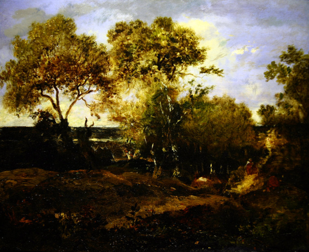 Detail of The End of Autumn by Theodore Rousseau