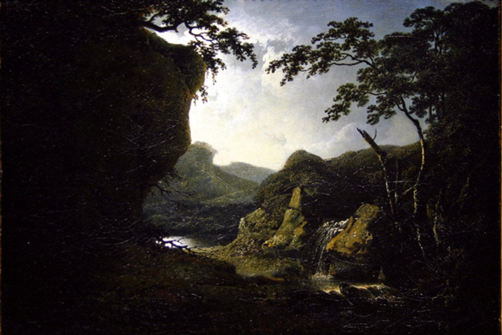 Detail of Dovedale by Moonlight by Joseph Wright of Derby