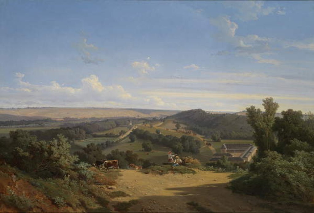 Detail of Arrival at the new park, Chateau d'Eu, 1846 by Theophile Blanchard