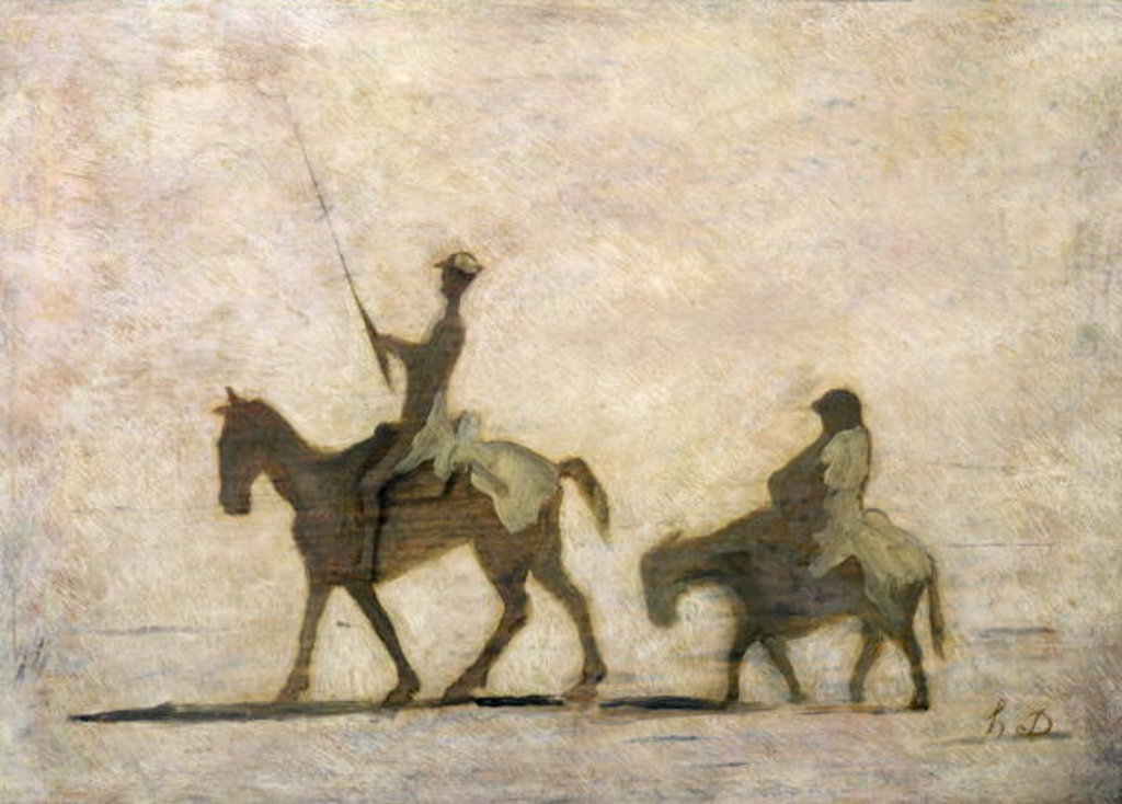 Detail of Don Quixote and Sancho Panza by Honore Daumier