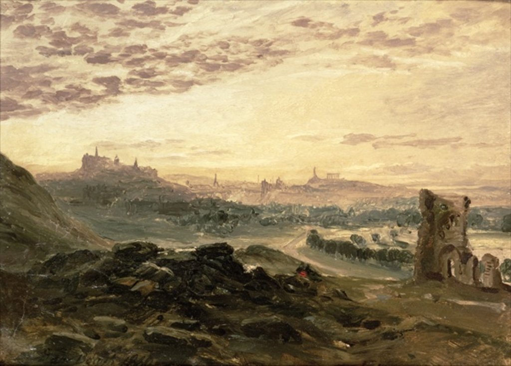 Detail of A Panoramic View of Edinburgh by Samuel Bough