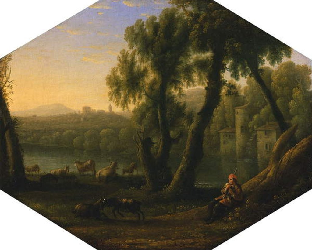 Detail of Italianate Landscape, c.1636 by Claude Lorrain