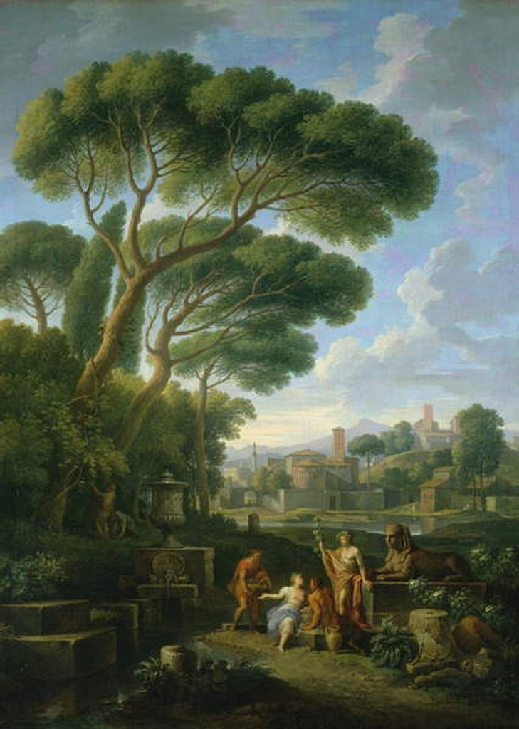 Detail of Figures in a Roman landscape by Jan Frans van (1662-1749) Bloemen