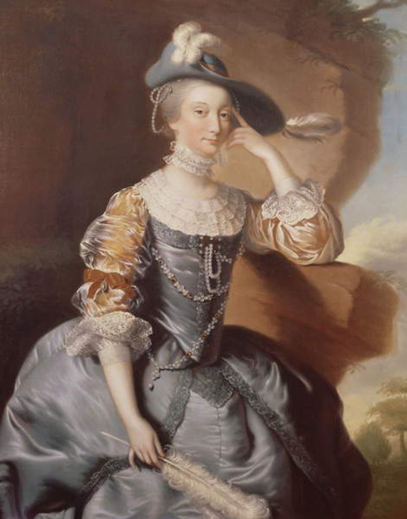 Detail of Portrait of Mrs Anne Carver by Joseph Wright of Derby