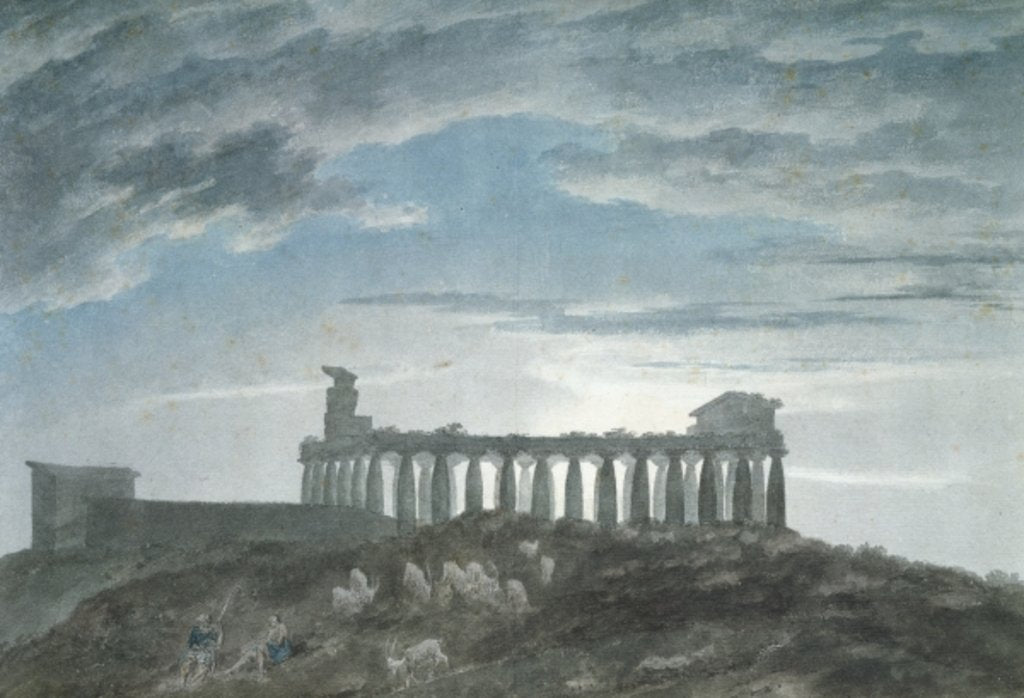 Detail of The Small Temple at Paestum by John Robert Cozens
