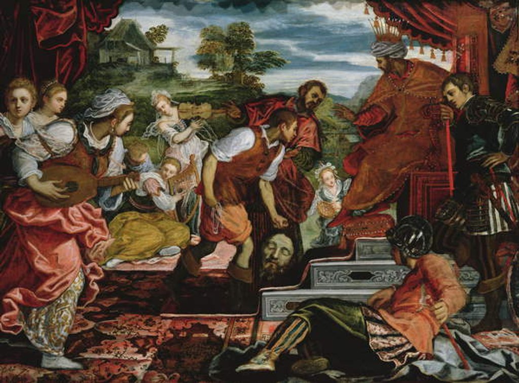 Detail of David and Goliath by Jacopo Robusti Tintoretto