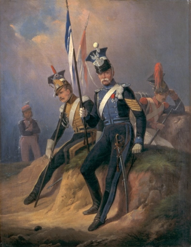 Detail of Polish Officers of the Napoleonic Army, 1852 by January Suchodolski