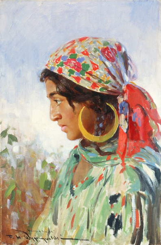 Detail of Gipsy Girl, Marusia Kwiek, c.1920 by Feliks Michal Wygrzywalski