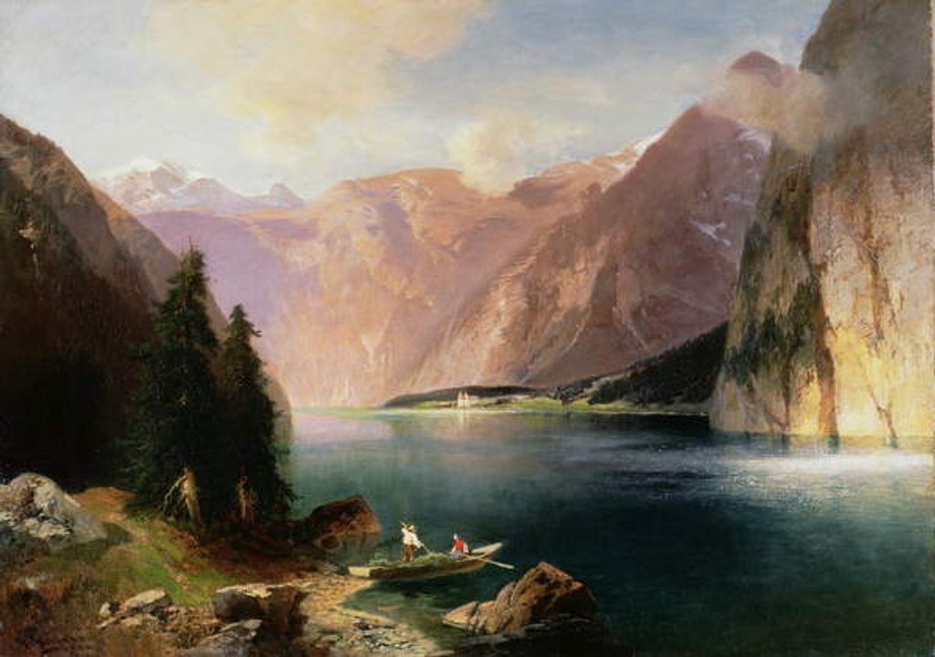 Detail of Koenigssee by Heinrich (fl.1866-1894) Hiller