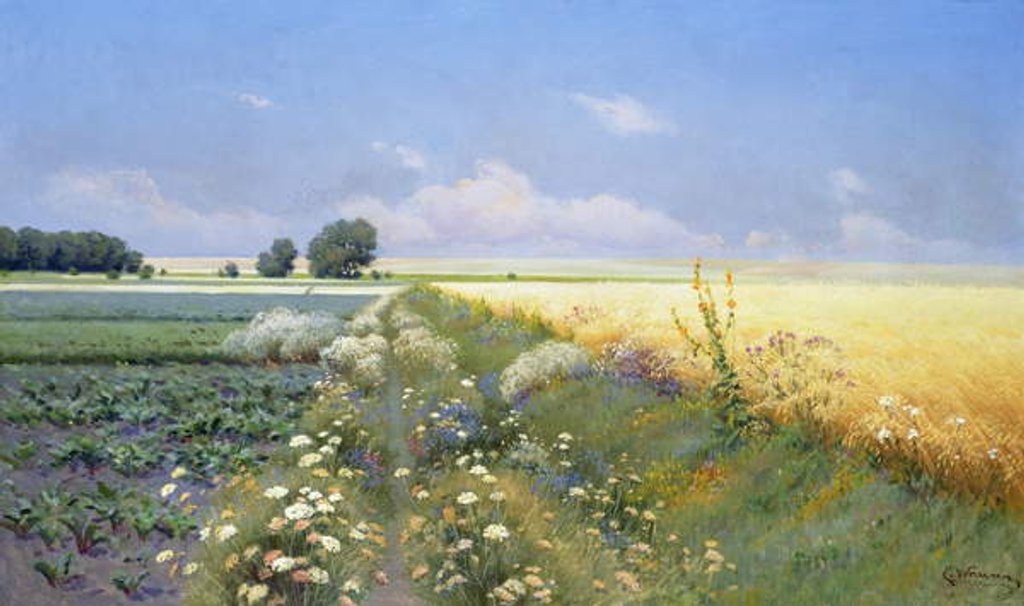 Detail of Summer Landscape by Eugeniusz Wrzeszcz