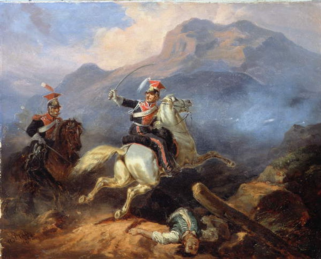Detail of Kozietulski at the Battle of Somosierra in 1808, 1855 by Henryk Pillati