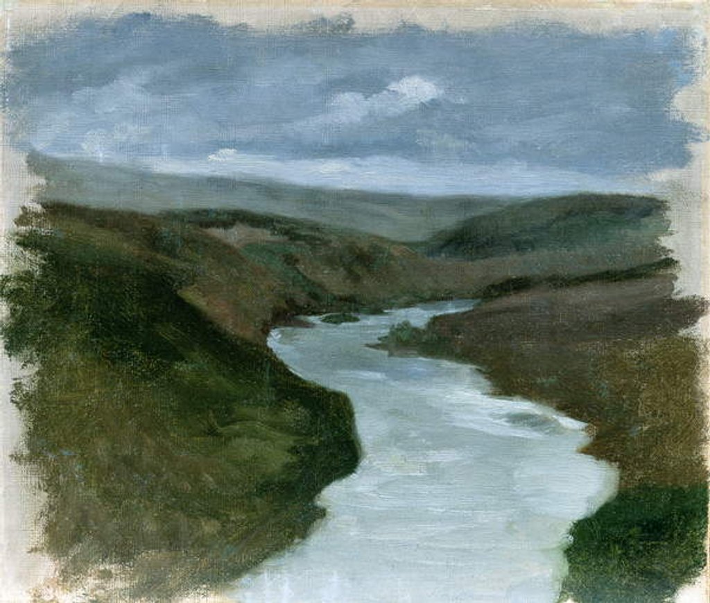 Detail of Landscape from the Dniepr River, c.1878-89 by Henryk Hipolit Rodakowski