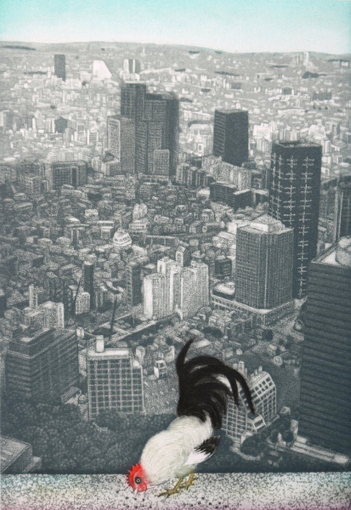 Detail of Jakucyu's rooster, 2009 by Emiko Aida