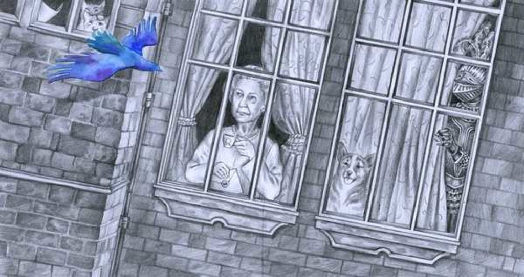 Detail of Tea time with the Queen, 2012 by Runa Anastasiya Rudaya