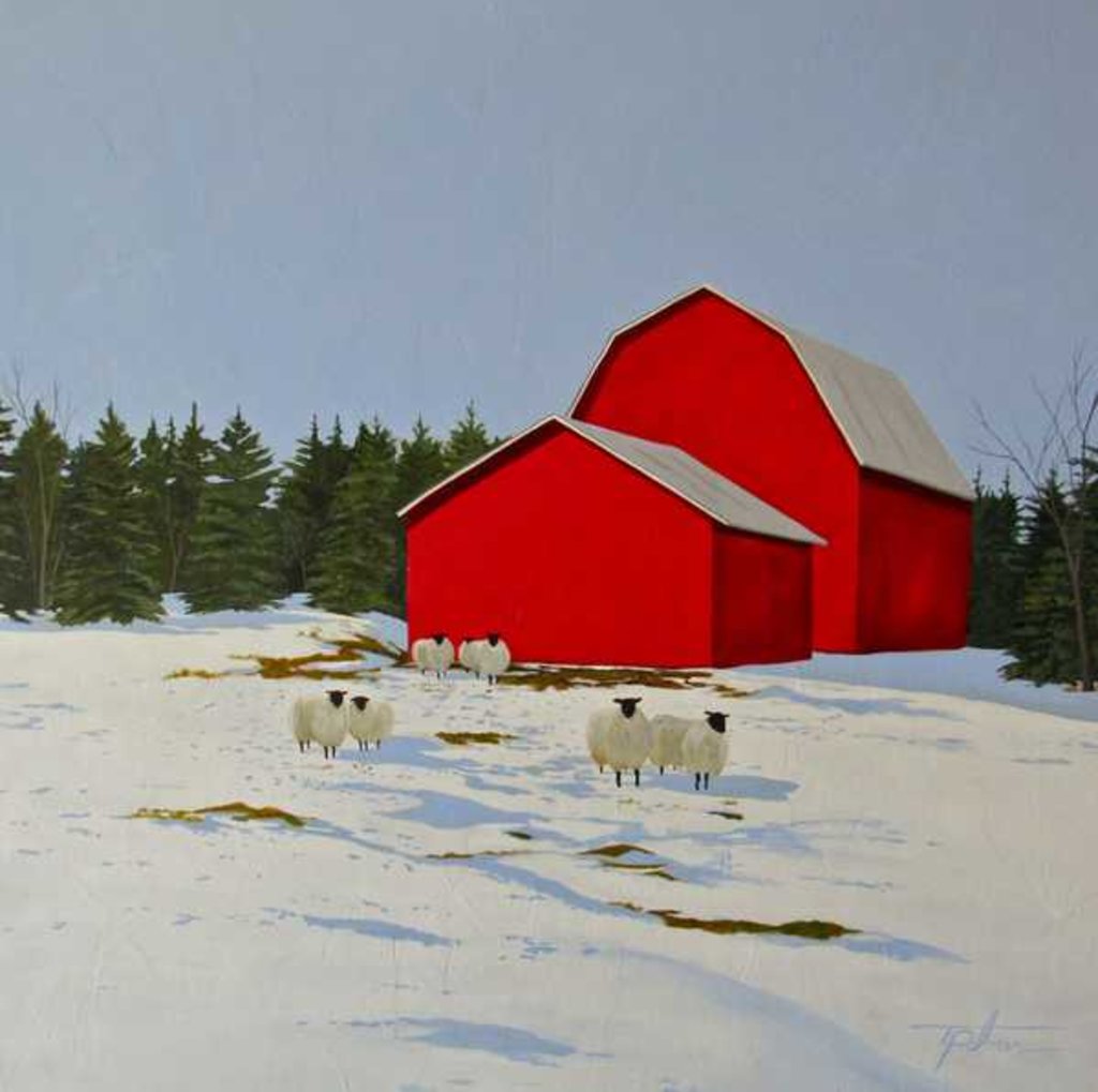 Detail of Sheep in the Snow, 2016 by Tina Palmer