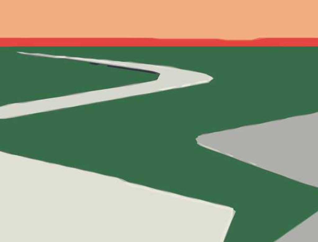 Detail of Horizon. Road, 2016 by Alex Caminker