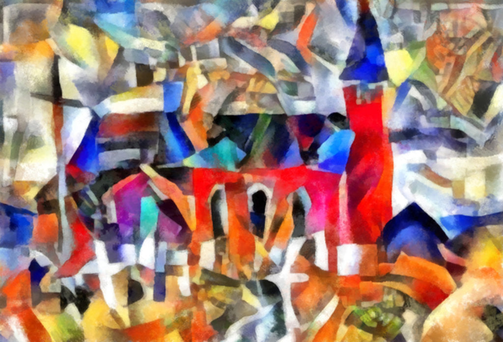 Detail of Blue-red landscape, 2017 by Alex Caminker