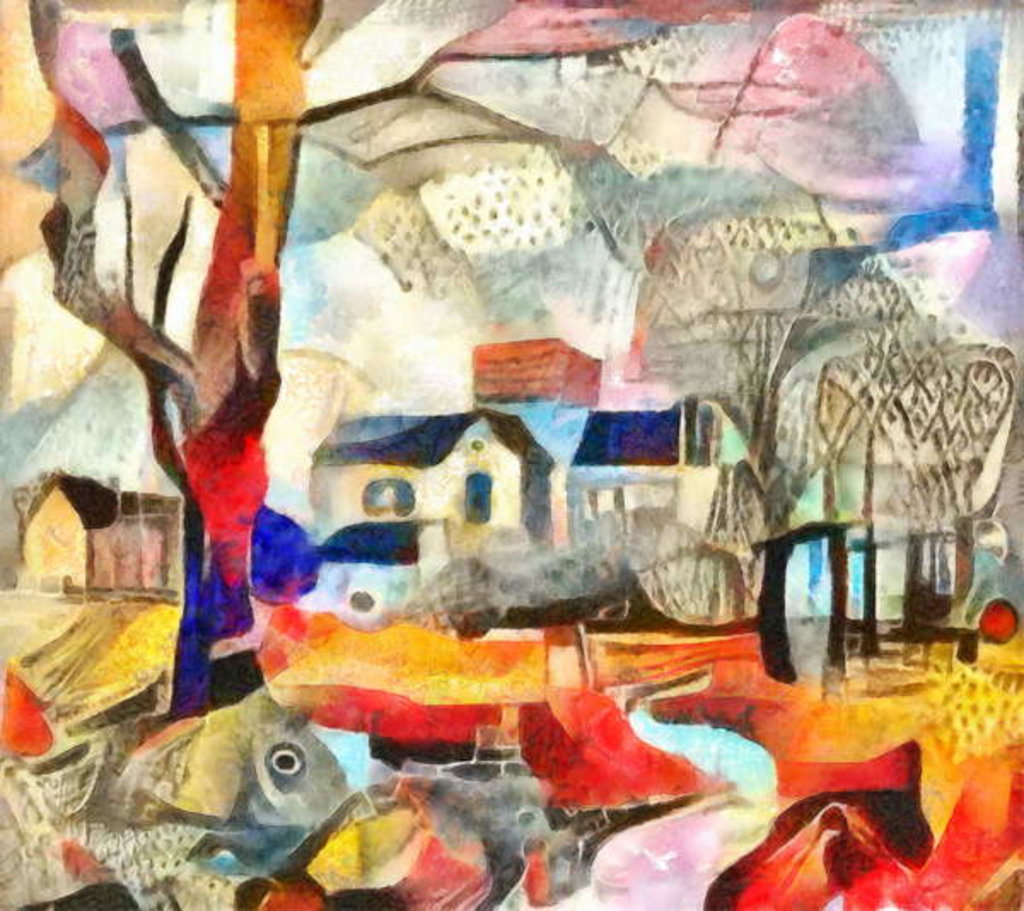 Detail of Buildings in the depths of the park, 2017 by Alex Caminker