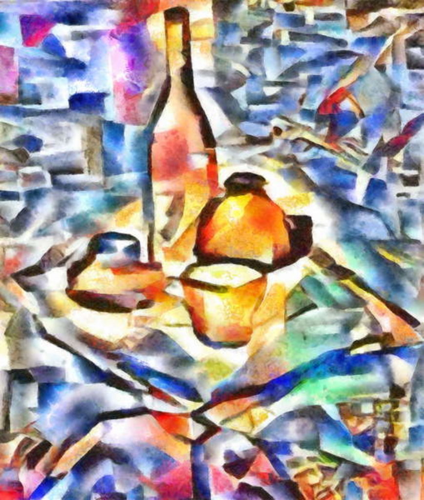 Detail of Orange-blue still life, 2017 by Alex Caminker