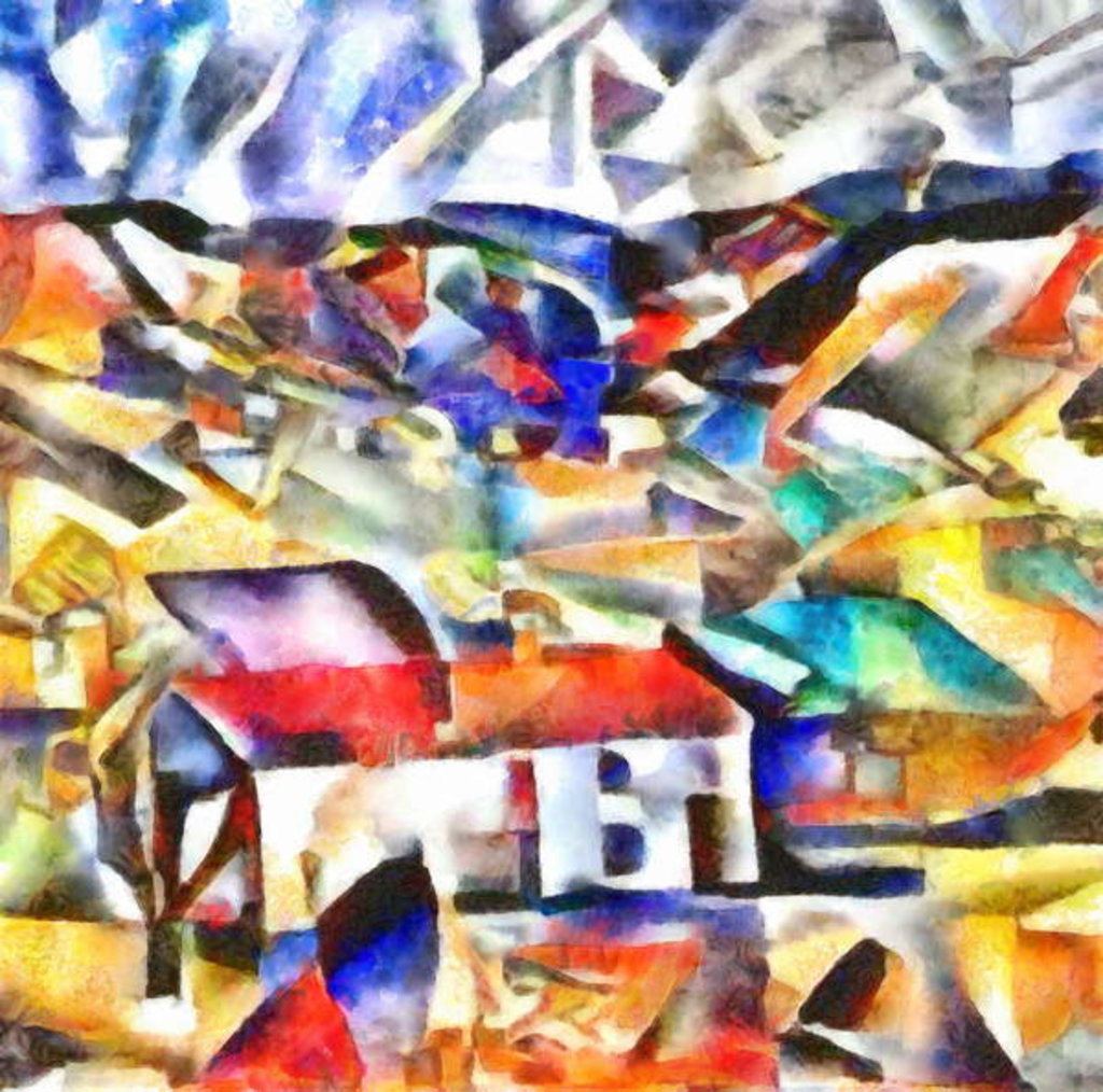 Detail of Village in the hills, 2017 by Alex Caminker