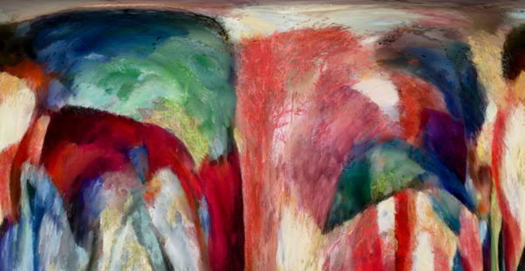 Detail of Landscape with a pink tree, 2017 by Alex Caminker