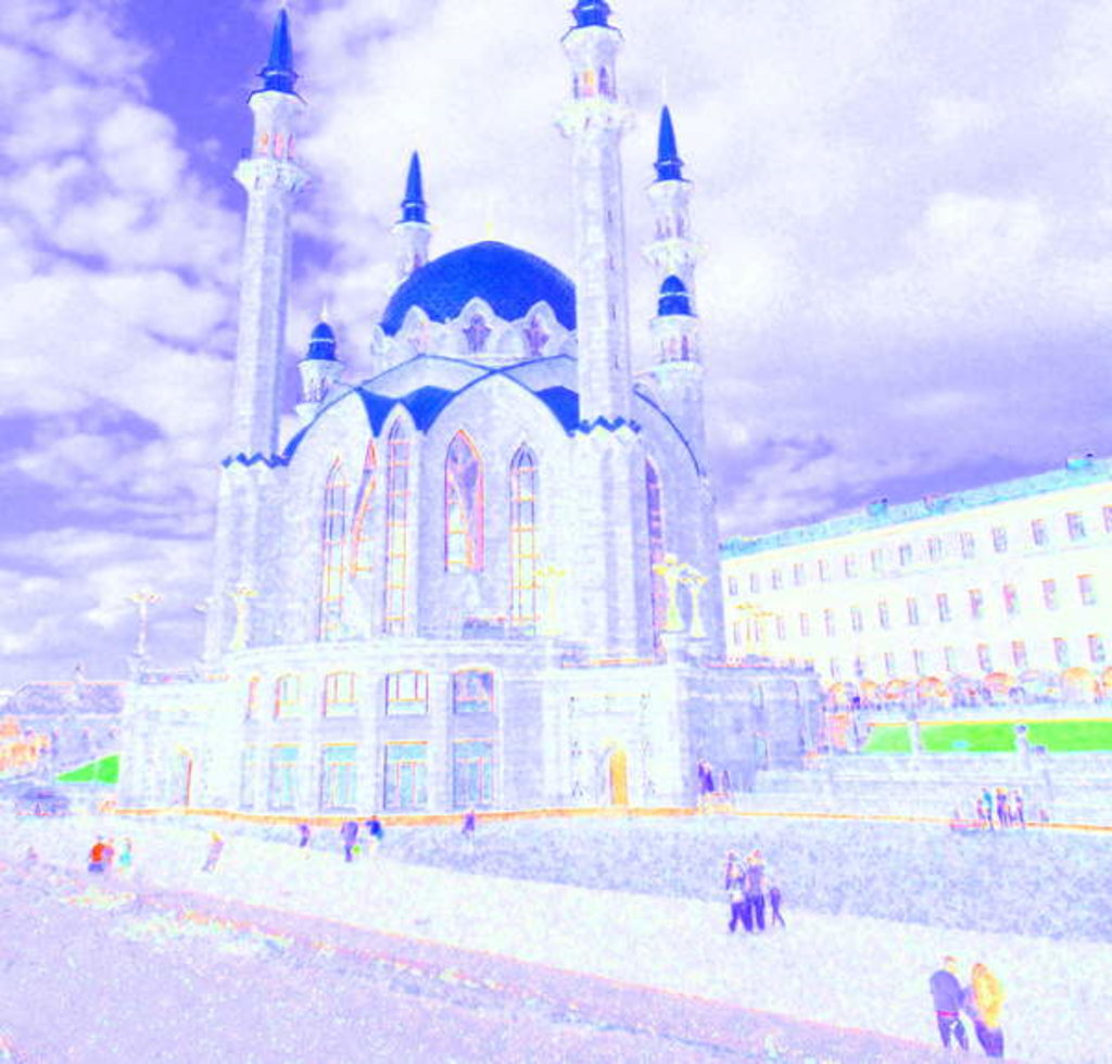 Detail of Blue cathedral, 2017 by Alex Caminker