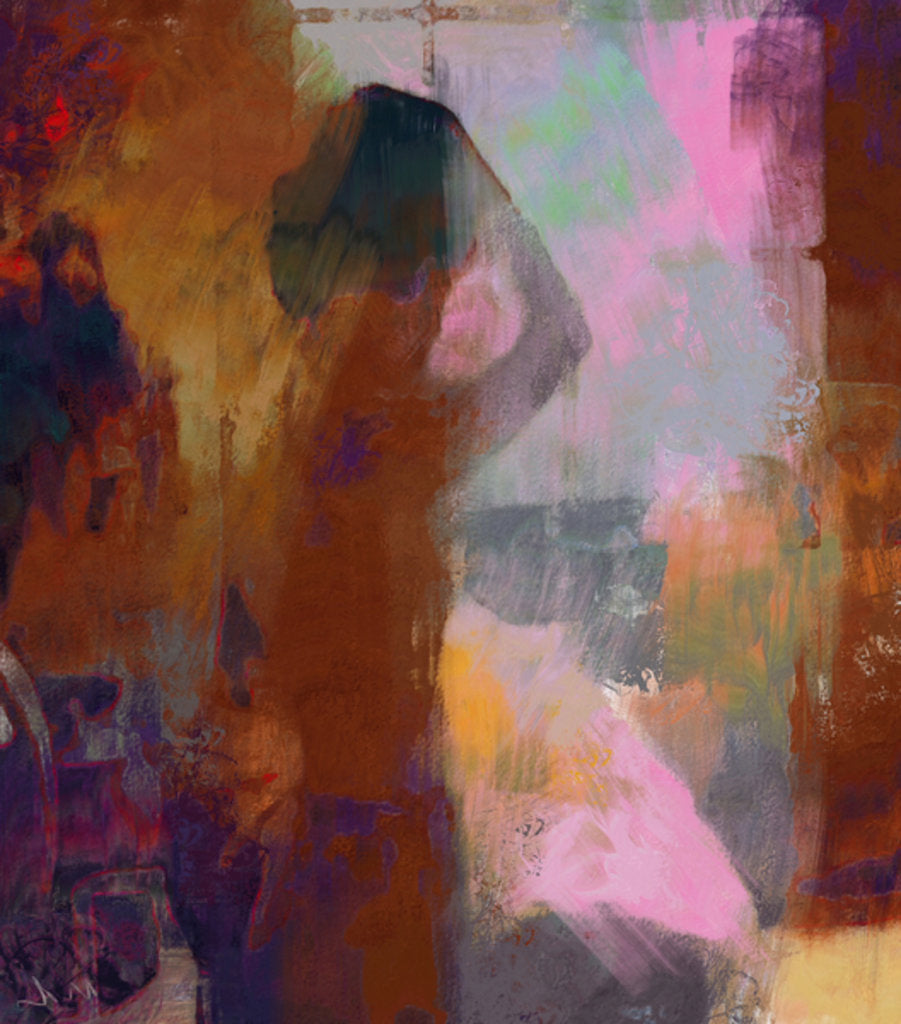 Detail of Girl at a window by Mark Gordon