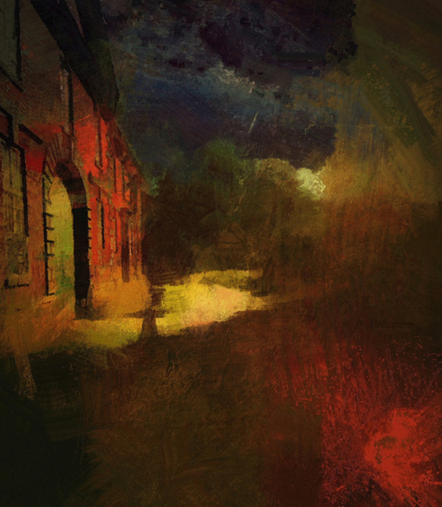 Detail of Calke Abbey with meteorite shower by Mark Gordon