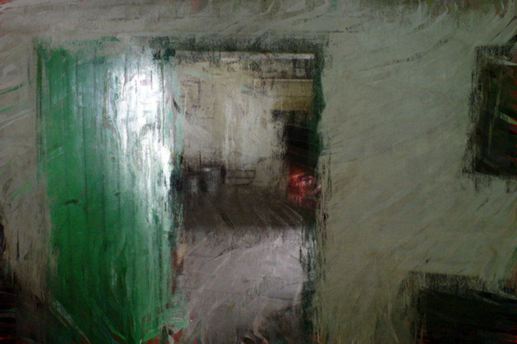 Detail of Irish cottage series - green door by Mark Gordon