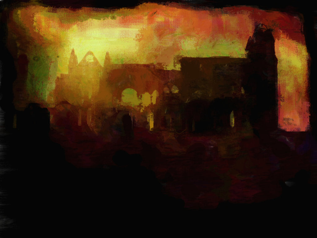 Detail of Whitby Abbey - sunset by Mark Gordon
