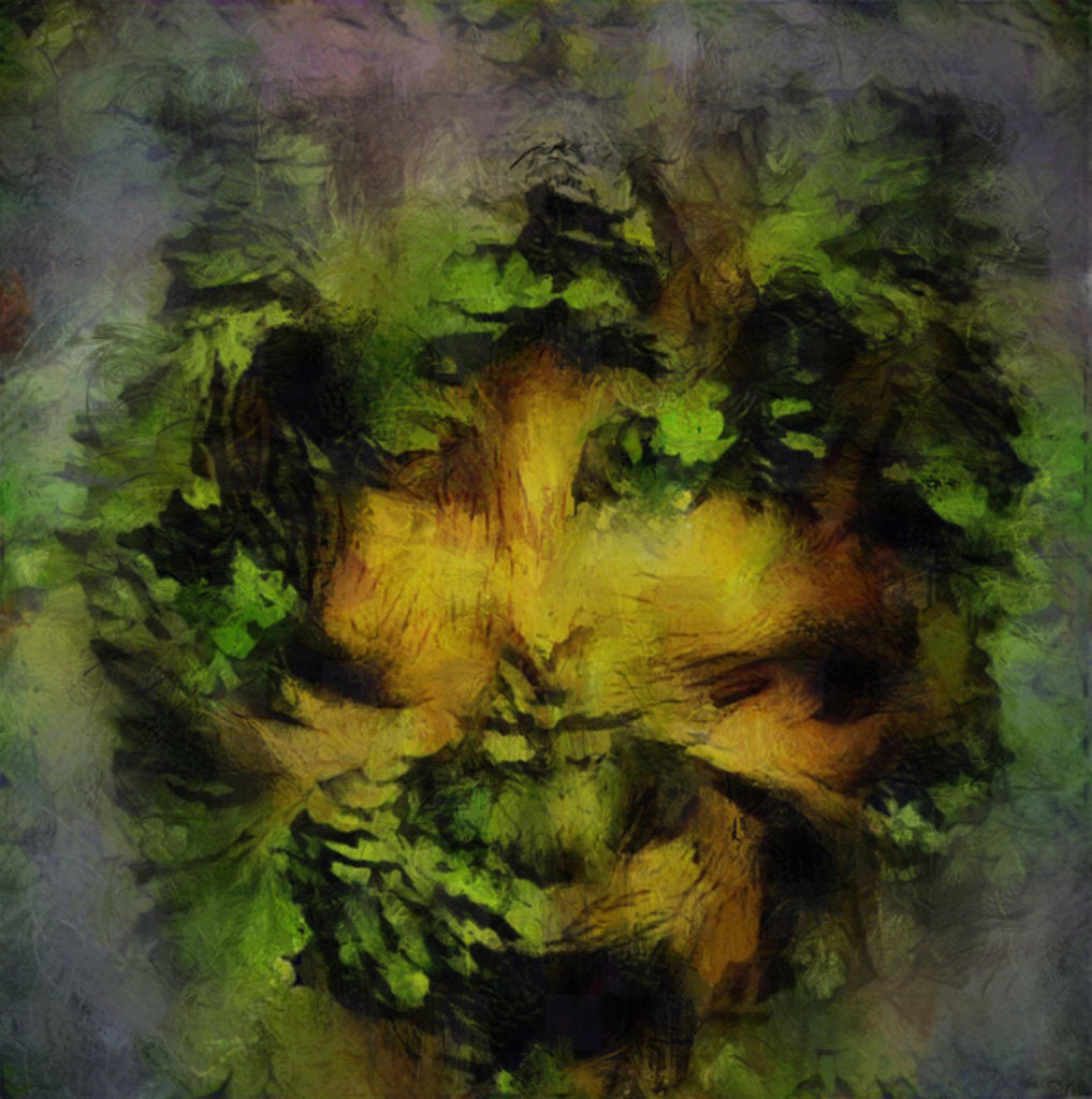 Detail of Green man by Mark Gordon
