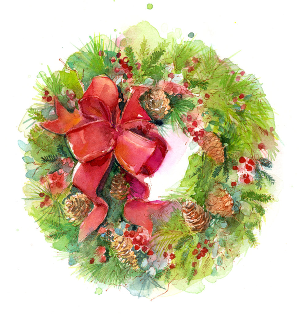 Detail of Christmas wreath with Red Bow, 2016 by John Keeling